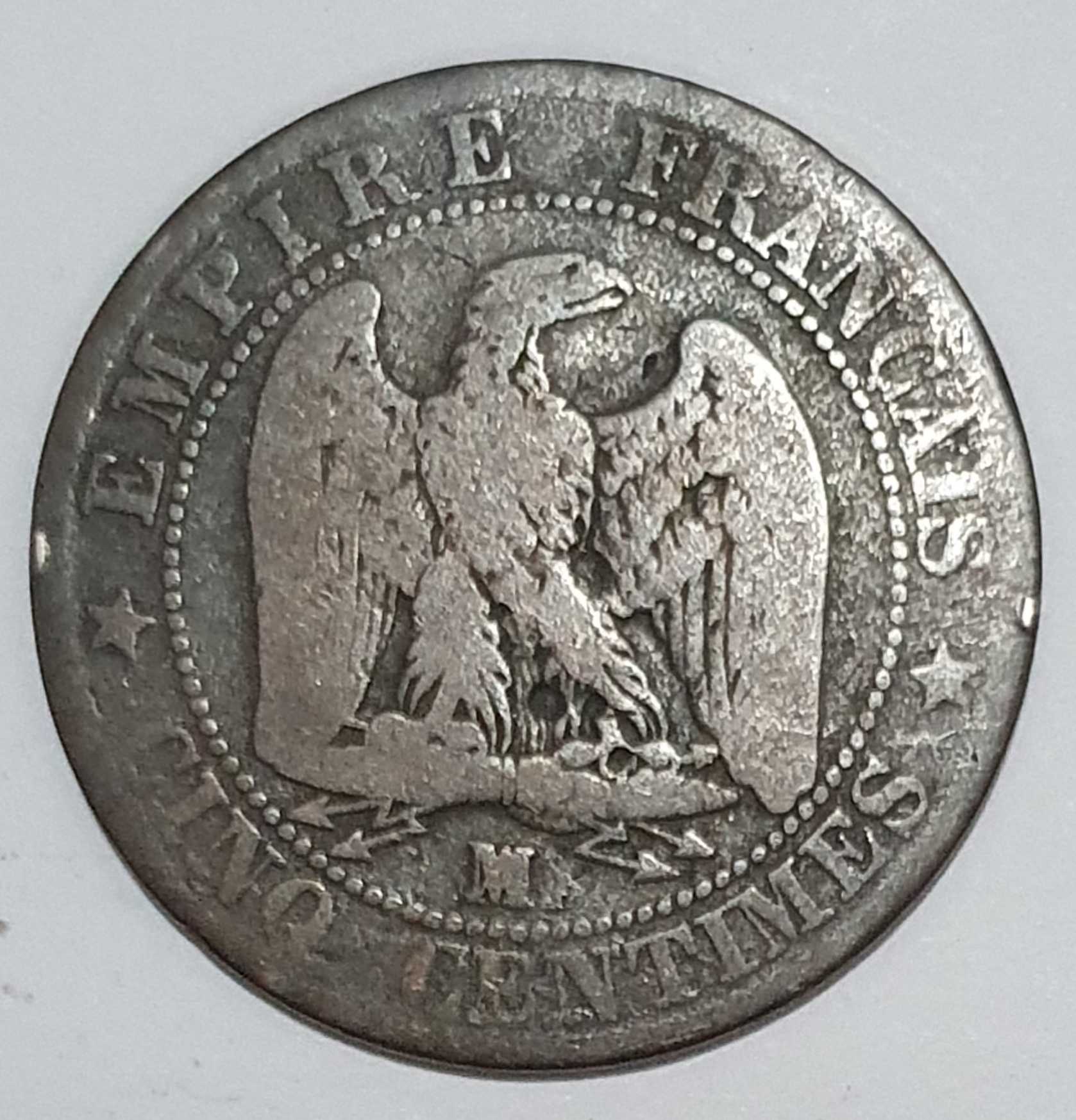 1854-France-5-Centimes-Coin-With-Over-Mint-Mark,